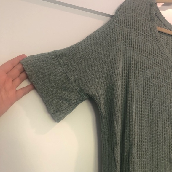 7th Ray - Teal Waffle Shirt 3/4 Sleeve - Picture 5 of 6